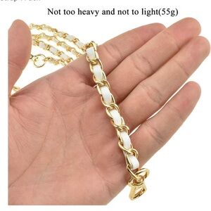 🆕 Gold & White Chain Strap for purses ..23.6"